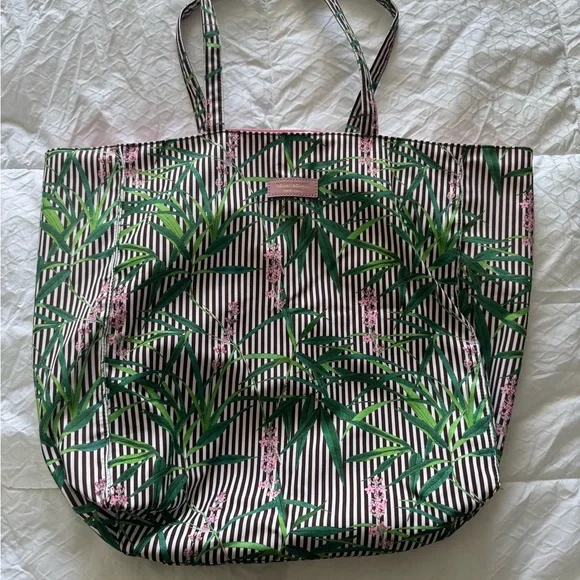 Henri Bendel Green and Pink Striped Tote - Picture 9 of 9